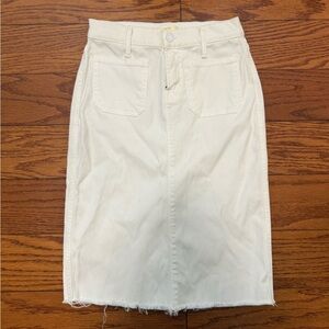 Mother Denim White Midi Skirt